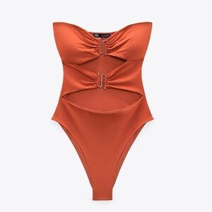 Zara Rust Cutout One-Piece